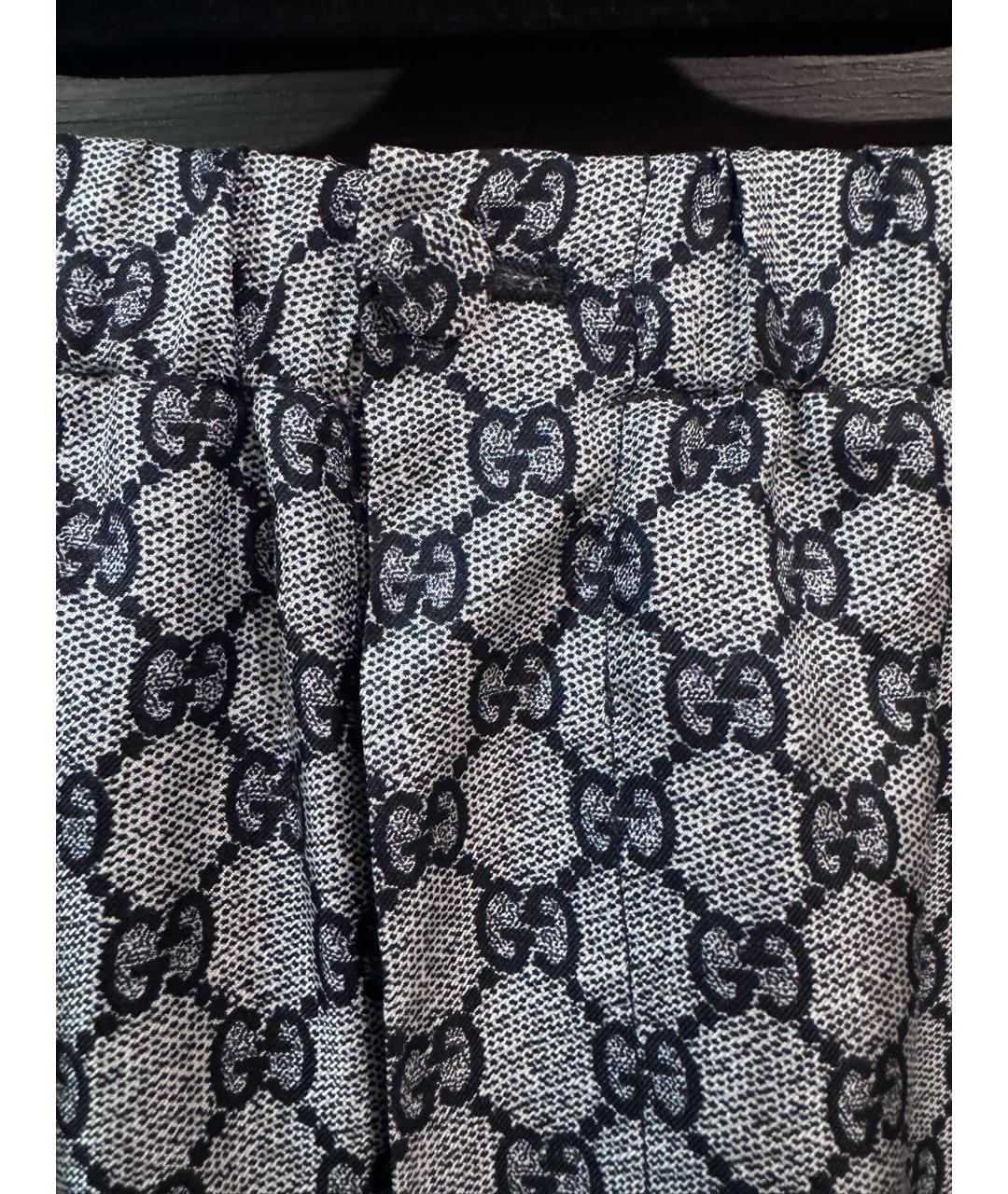 GUCCI Серебряные шелковые брюки широкие, фото 5