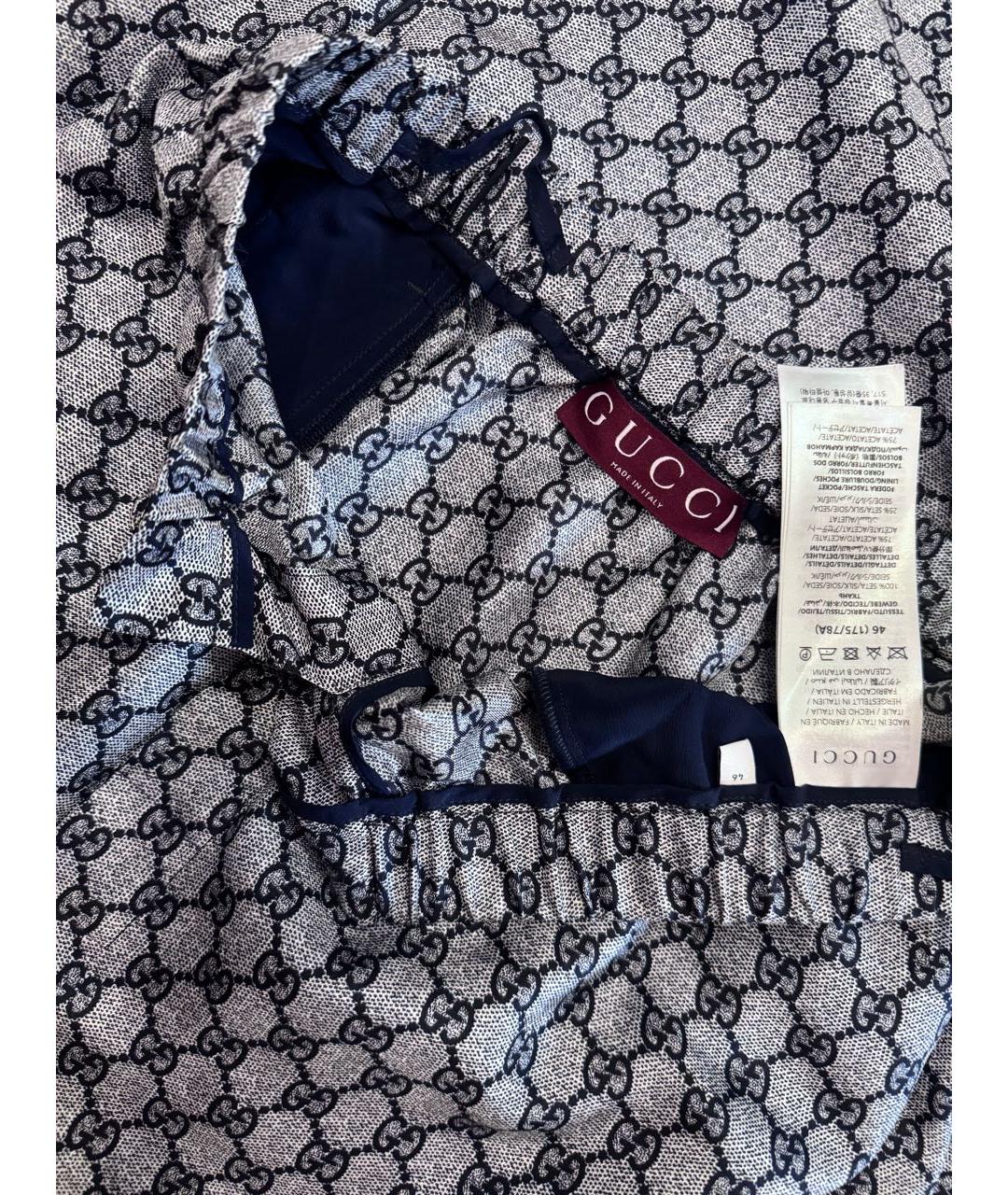 GUCCI Серебряные шелковые брюки широкие, фото 3