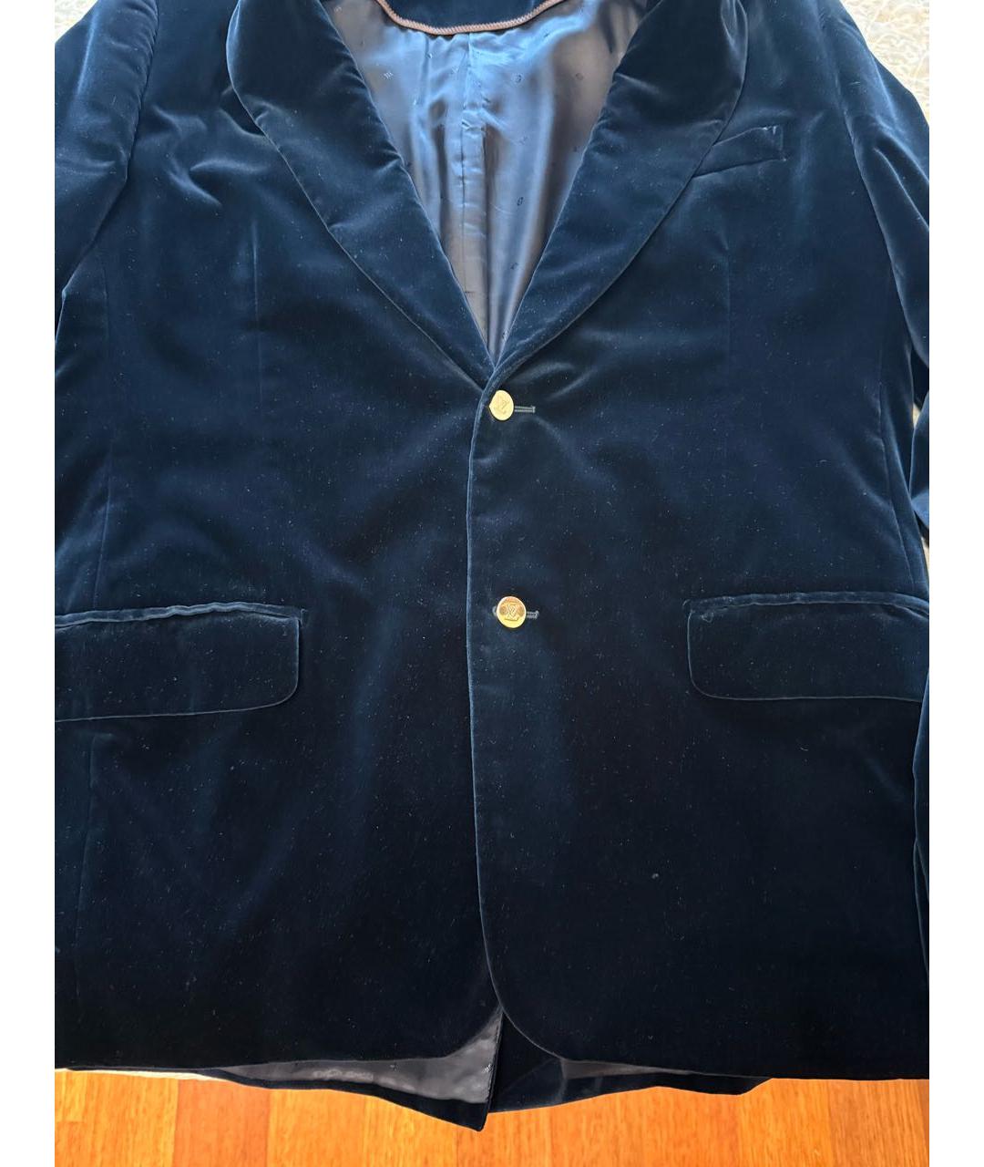 LOUIS VUITTON Темно-синий бархатный пиджак, фото 4