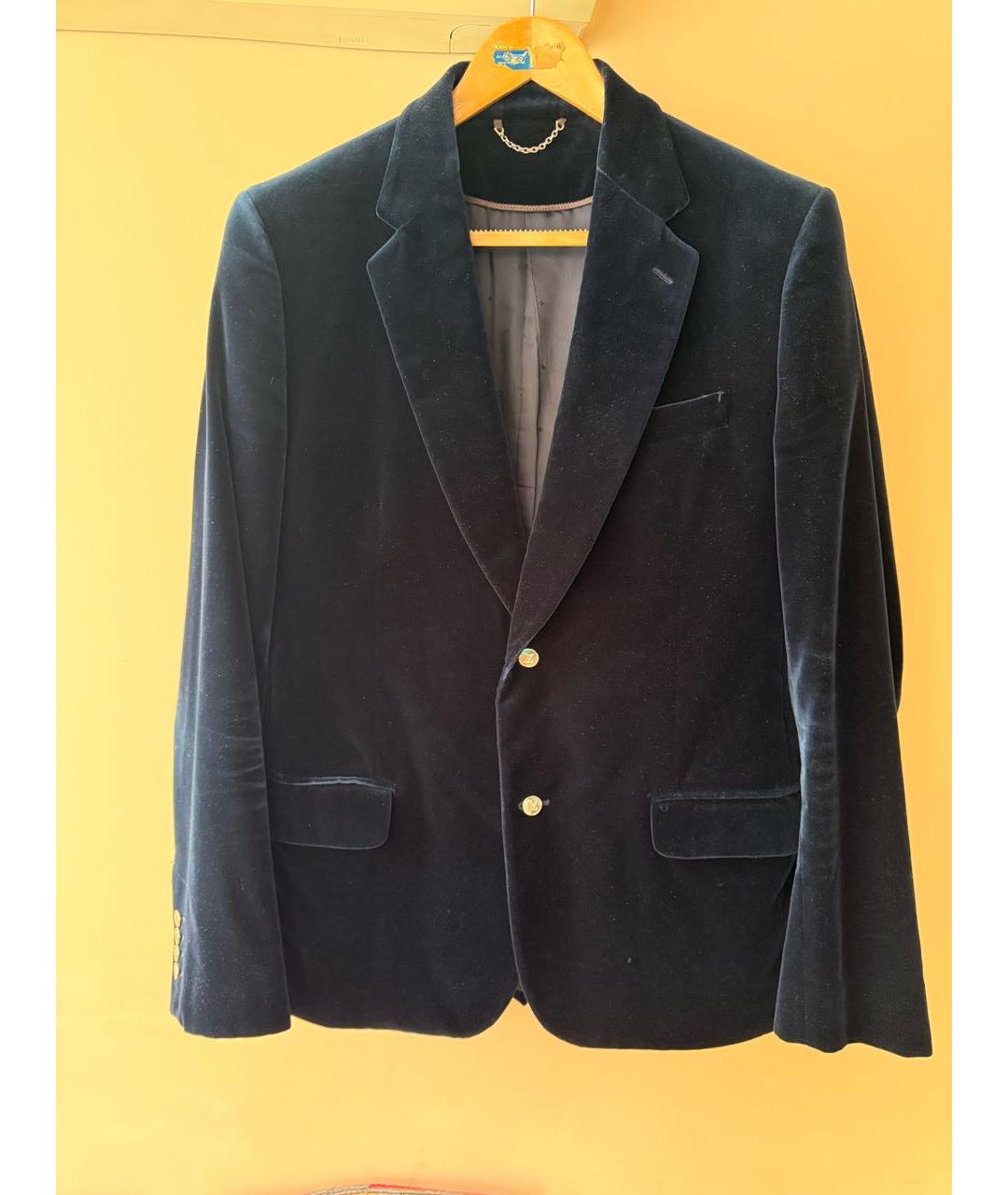 LOUIS VUITTON Темно-синий бархатный пиджак, фото 9