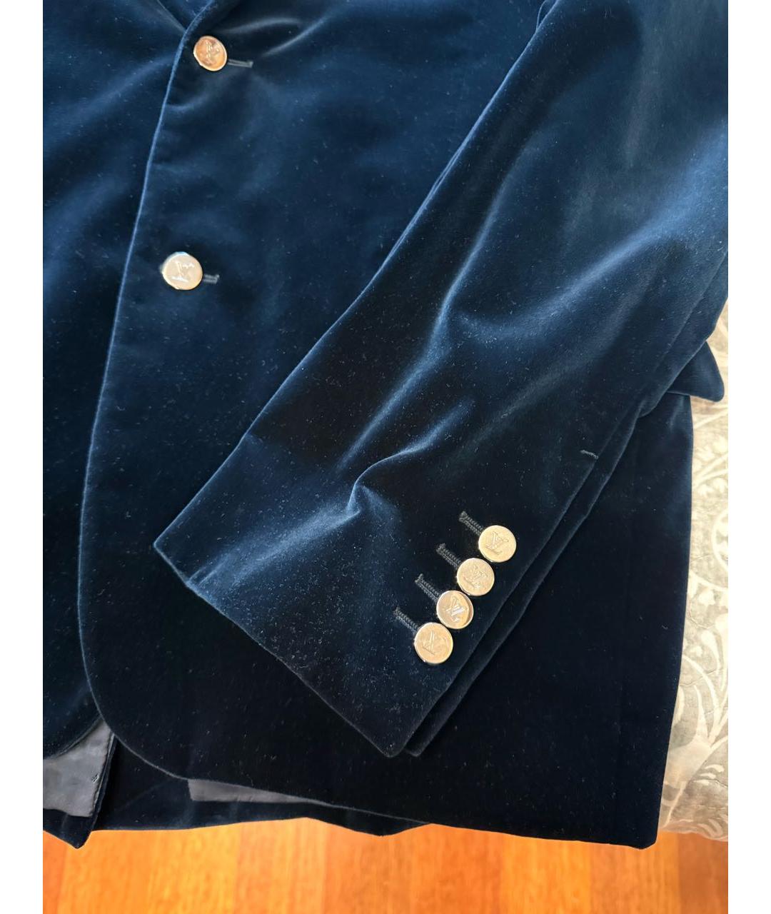LOUIS VUITTON Темно-синий бархатный пиджак, фото 5