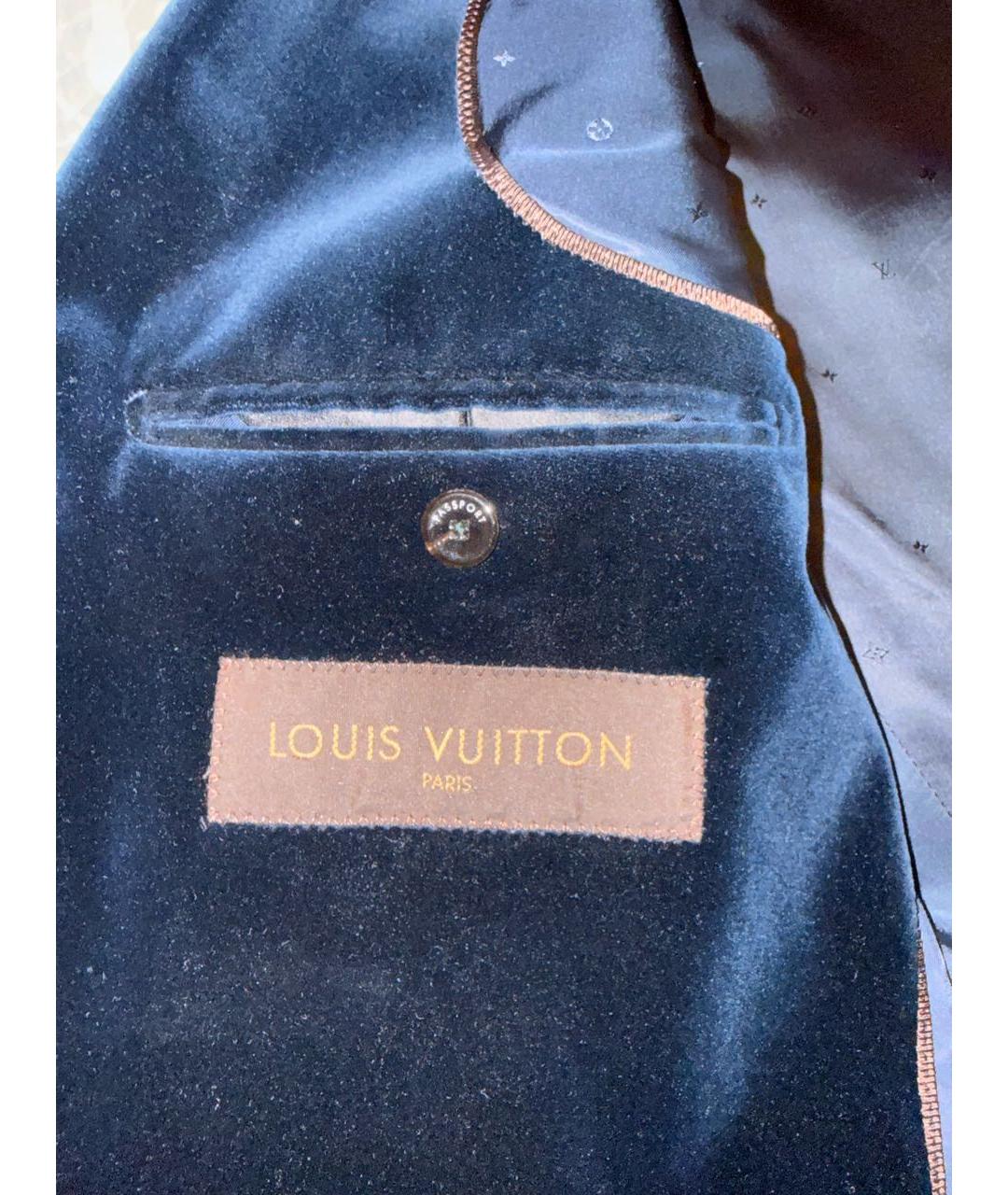 LOUIS VUITTON Темно-синий бархатный пиджак, фото 6
