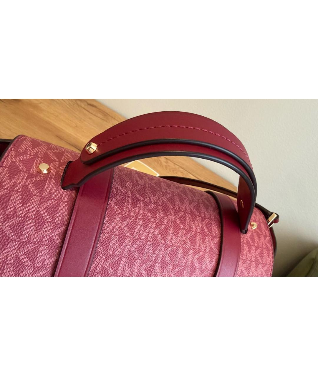 MICHAEL KORS Бордовая кожаная сумка через плечо, фото 7