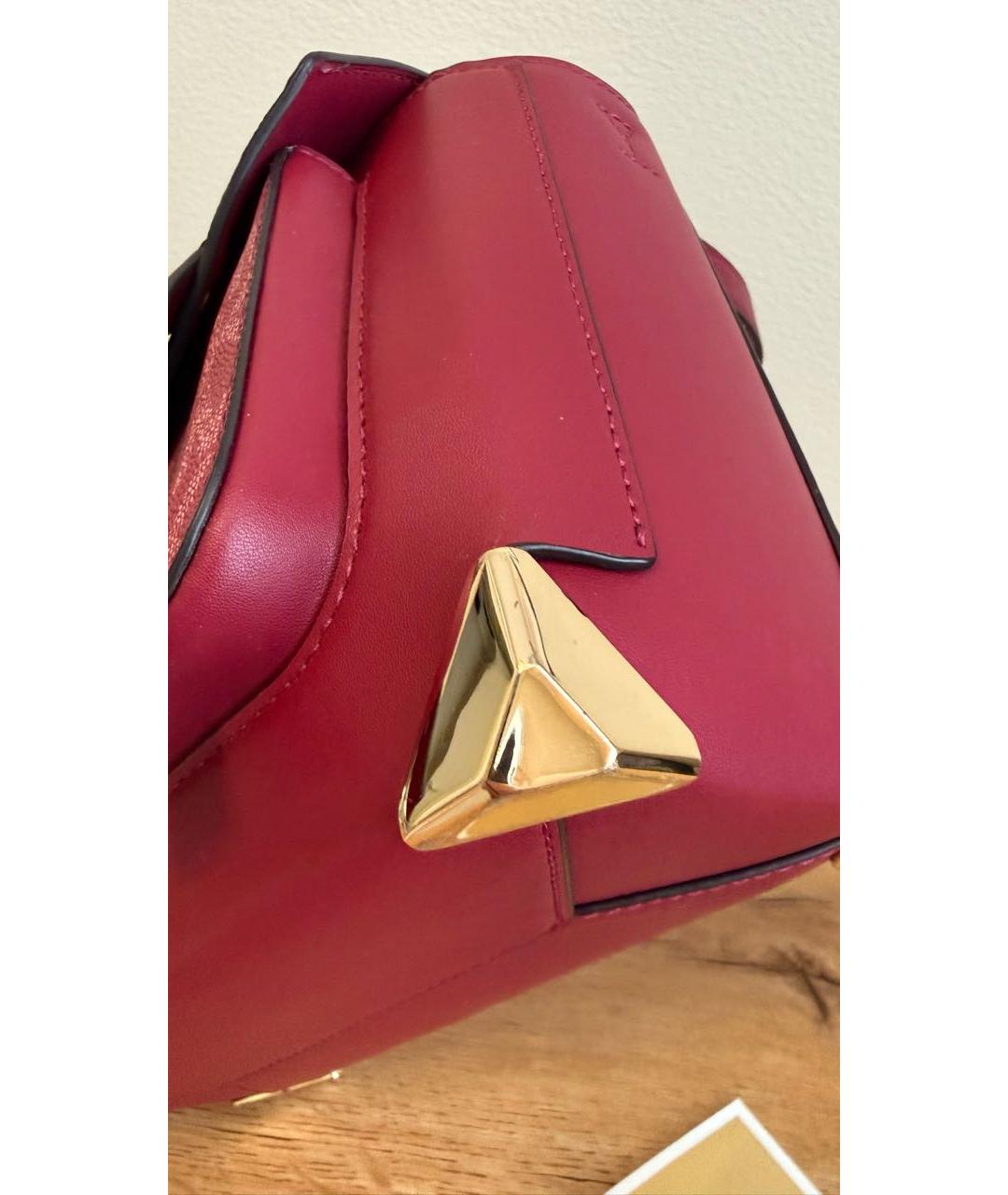 MICHAEL KORS Бордовая кожаная сумка через плечо, фото 8