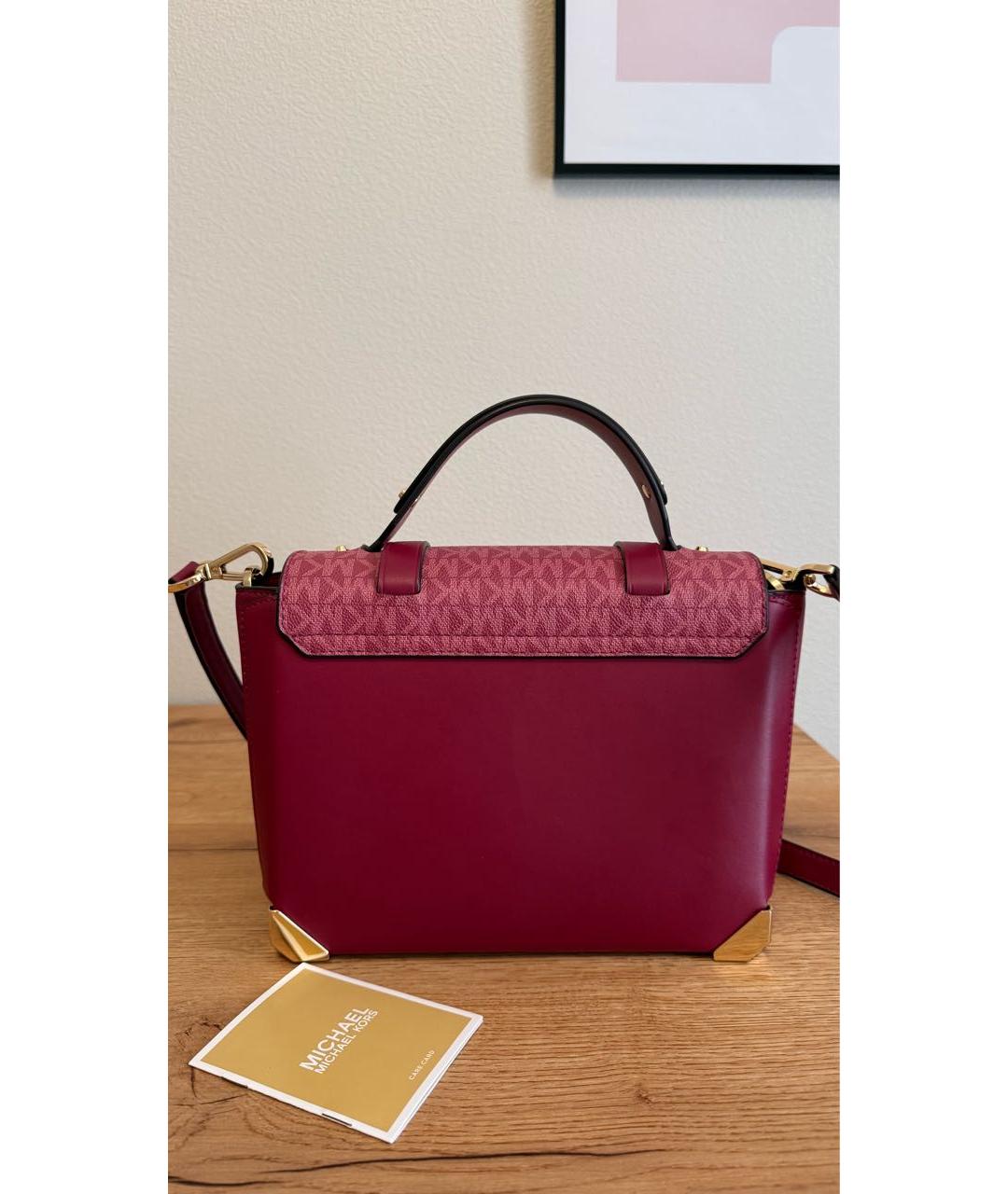 MICHAEL KORS Бордовая кожаная сумка через плечо, фото 2