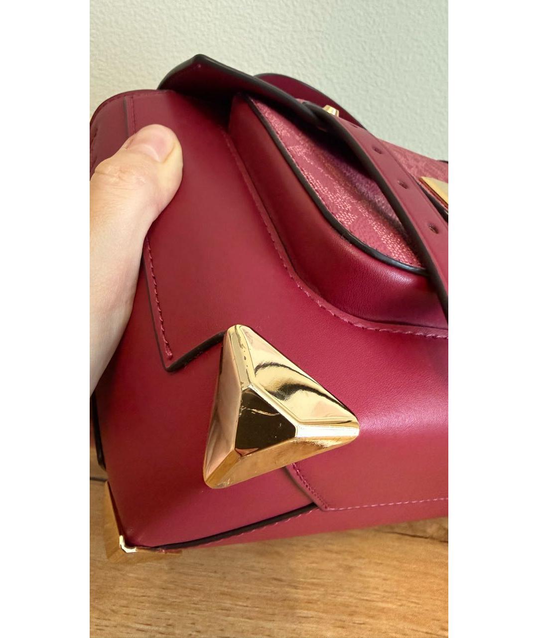 MICHAEL KORS Бордовая кожаная сумка через плечо, фото 6