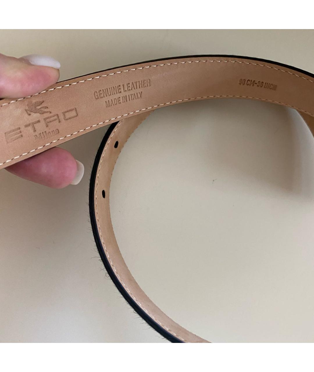 ETRO Синий кожаный ремень, фото 4