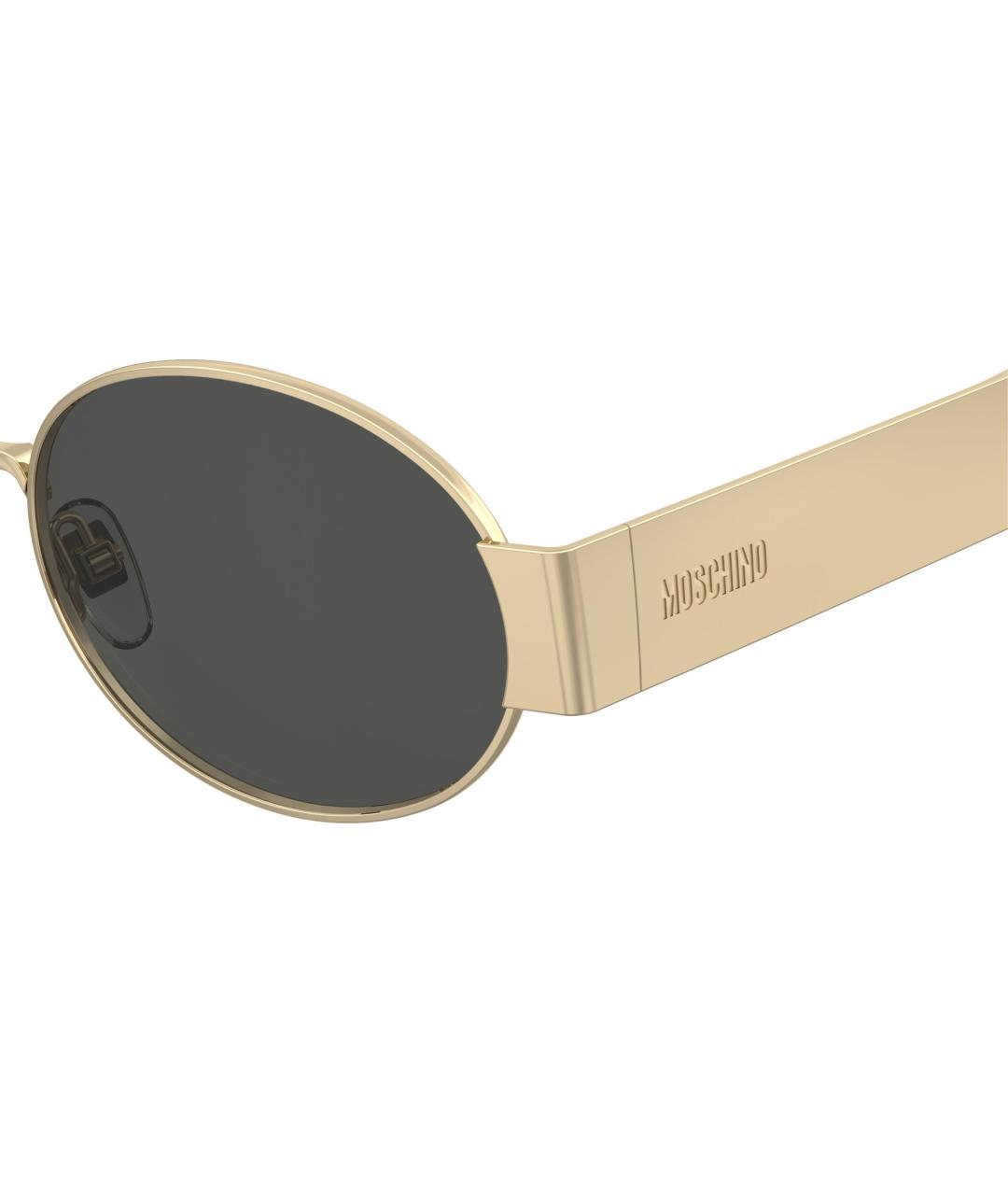 MOSCHINO Золотые металлические солнцезащитные очки, фото 2