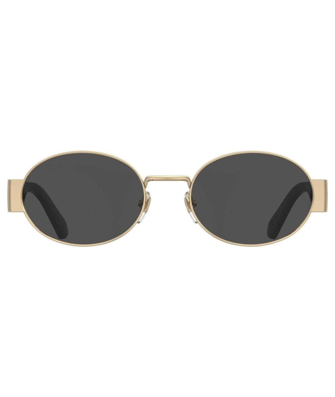 MOSCHINO Золотые металлические солнцезащитные очки, фото 3