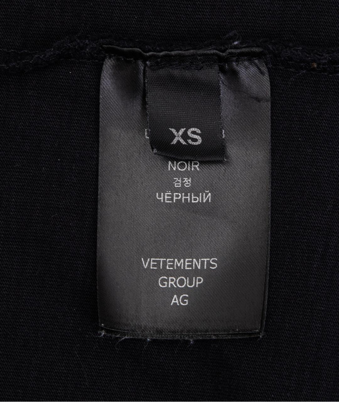 VETEMENTS Черная хлопковая футболка, фото 5