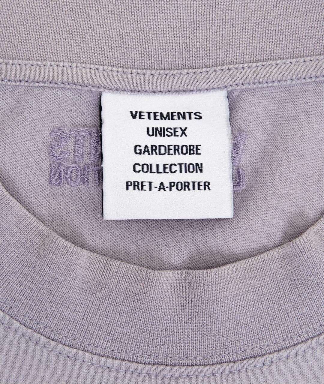 VETEMENTS Фиолетовая хлопковая футболка, фото 4