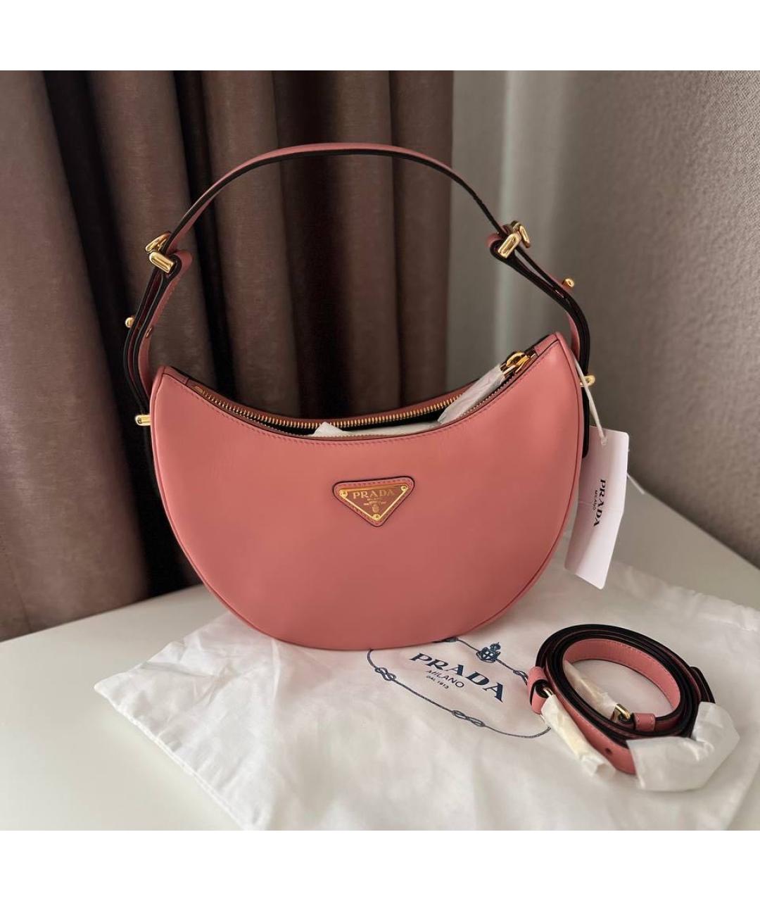 PRADA Розовая кожаная сумка через плечо, фото 2