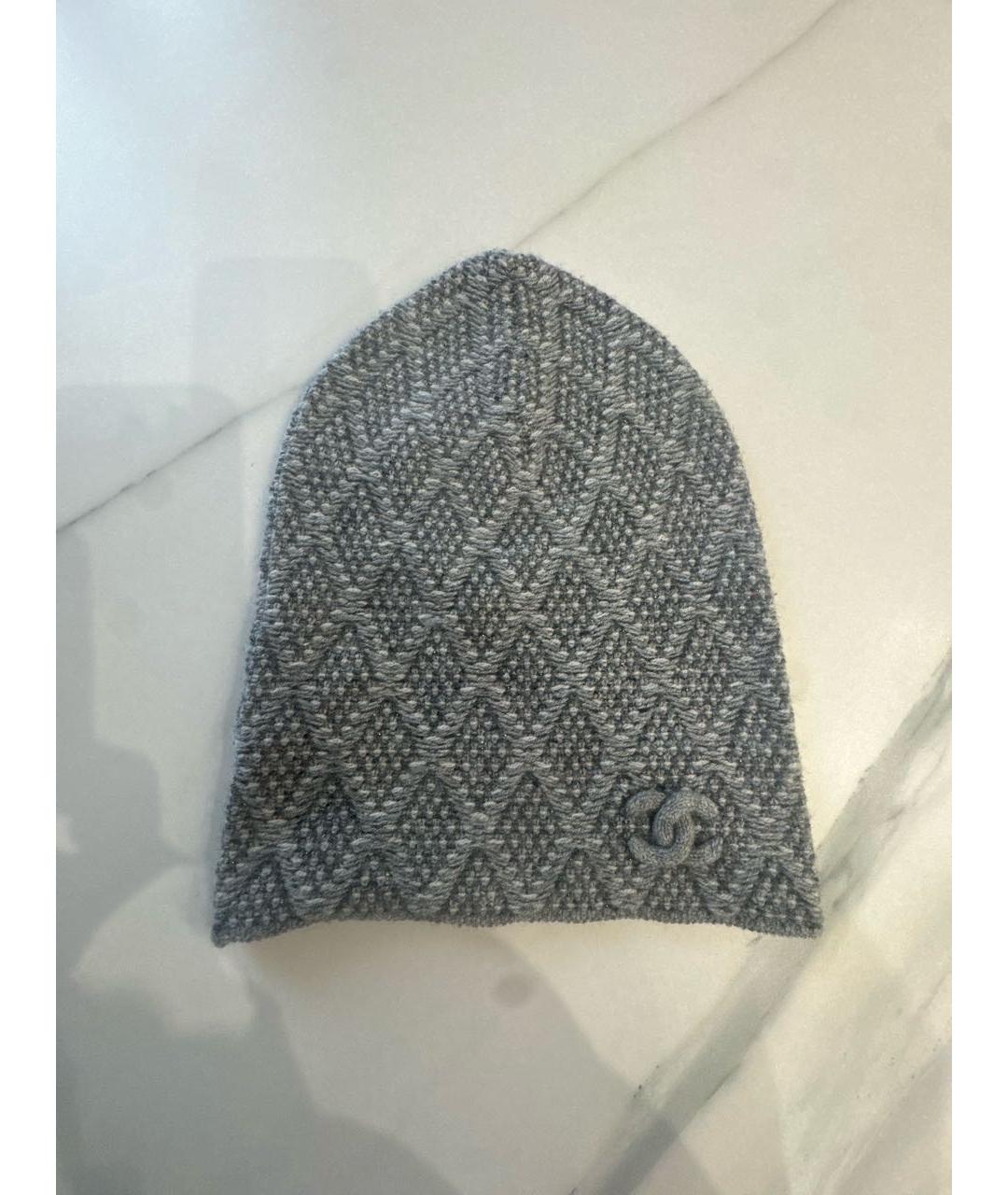 CHANEL Серая кашемировая шапка, фото 5