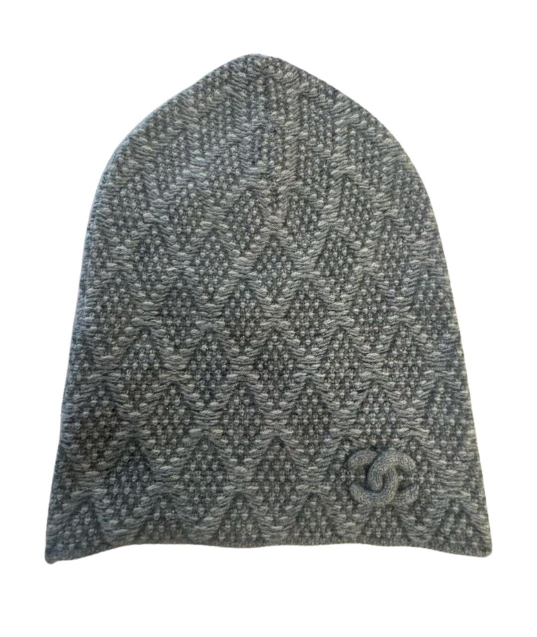 CHANEL Серая кашемировая шапка, фото 1
