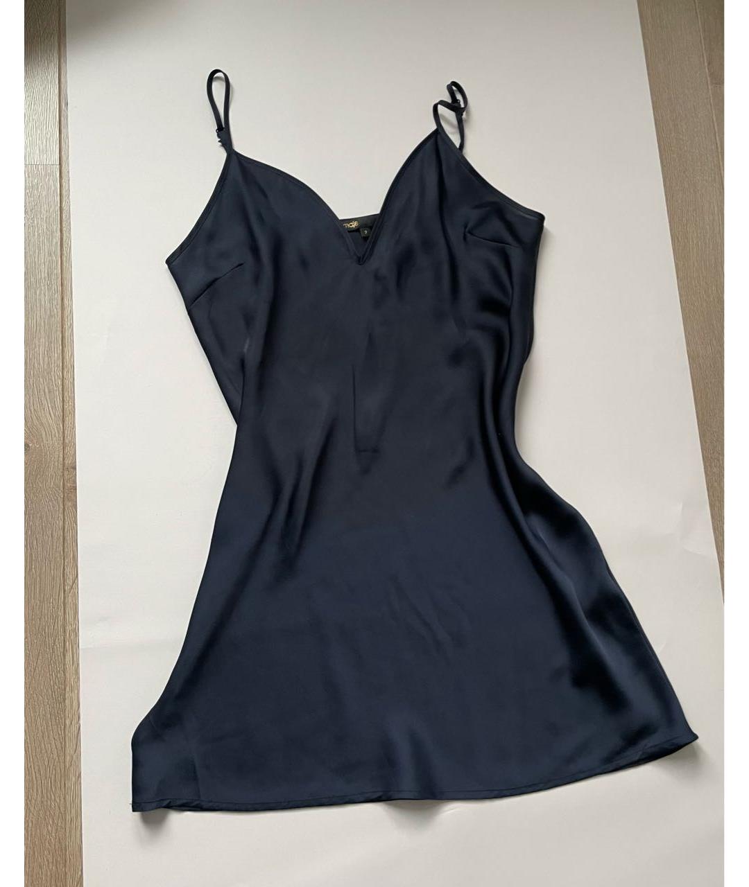 MAJE Темно-синее полиэстеровое повседневное платье, фото 4