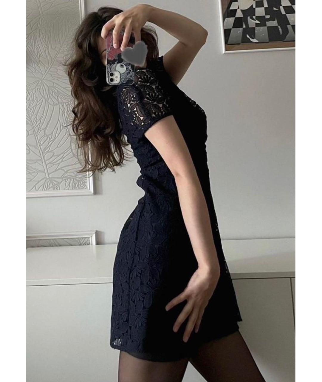 MAJE Темно-синее полиэстеровое повседневное платье, фото 8