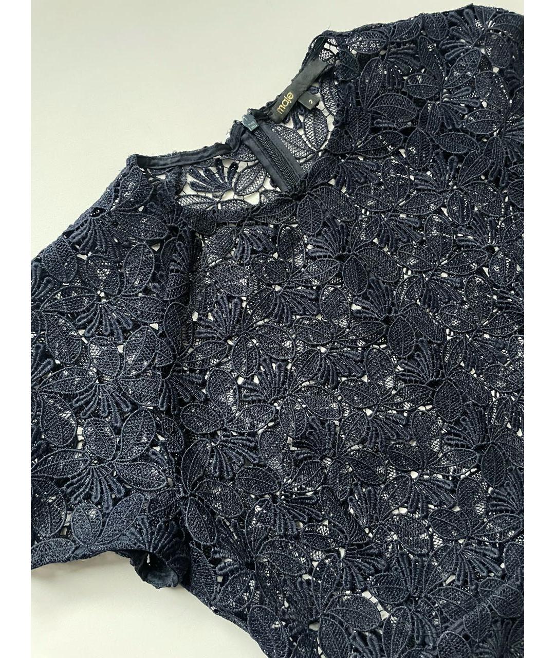 MAJE Темно-синее полиэстеровое повседневное платье, фото 3