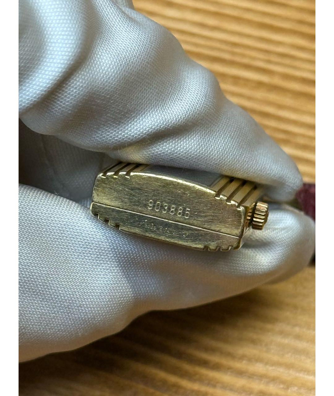 HERMES Бордовые позолоченные часы, фото 5