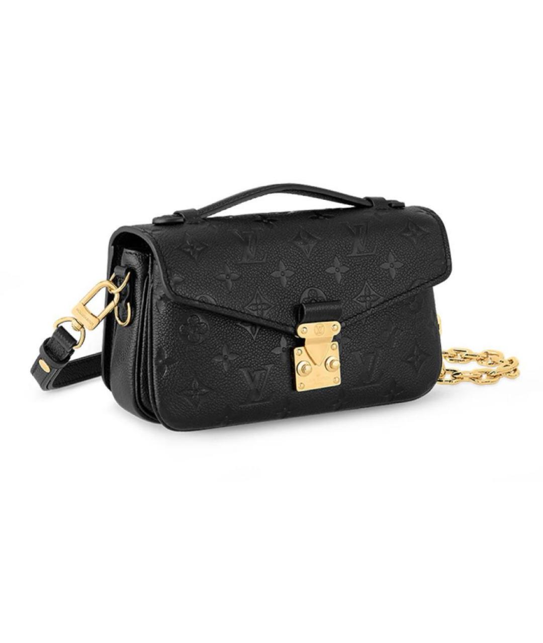 LOUIS VUITTON Черная кожаная сумка через плечо, фото 3