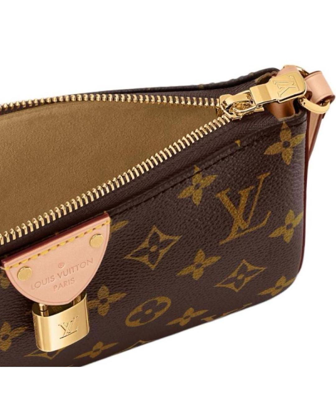 LOUIS VUITTON Коричневая кожаная сумка через плечо, фото 5