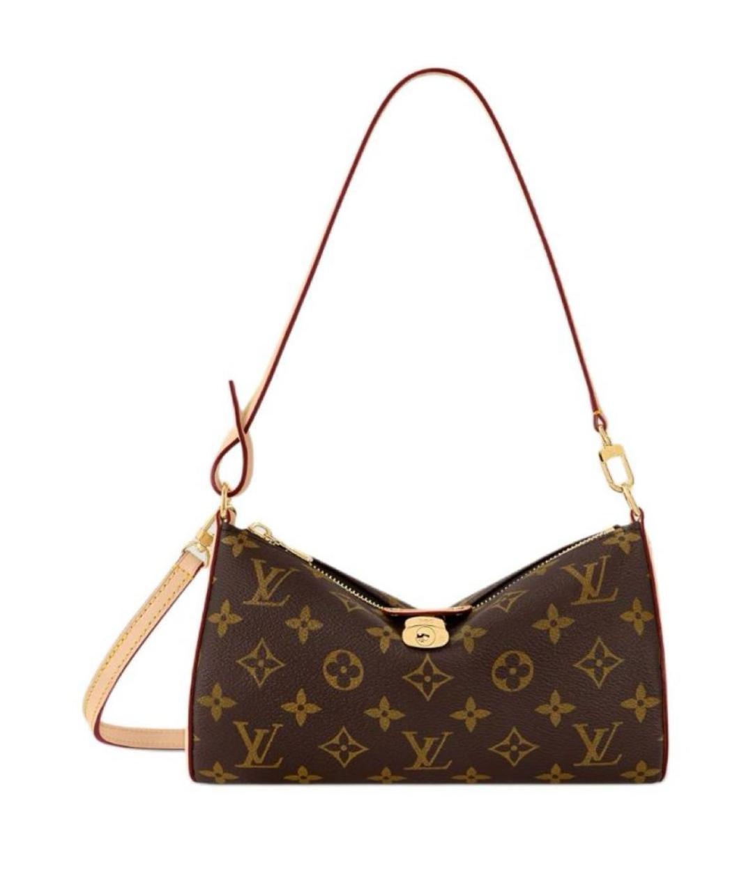 LOUIS VUITTON Коричневая кожаная сумка через плечо, фото 1