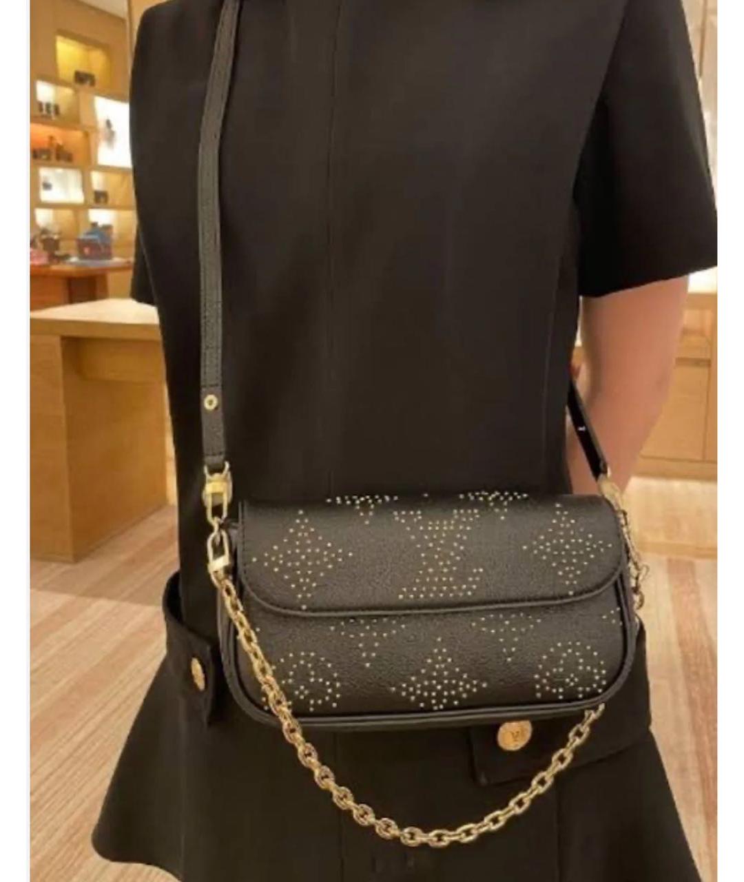 LOUIS VUITTON Черная кожаная сумка через плечо, фото 3