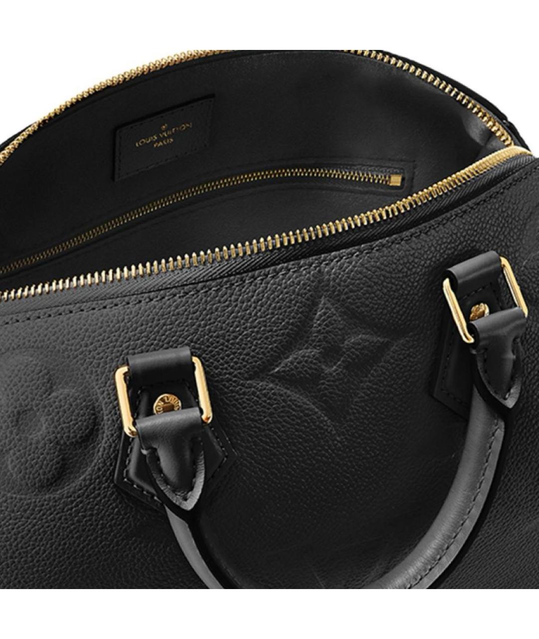 LOUIS VUITTON Черная кожаная сумка с короткими ручками, фото 7