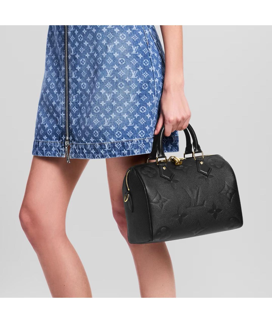 LOUIS VUITTON Черная кожаная сумка с короткими ручками, фото 3