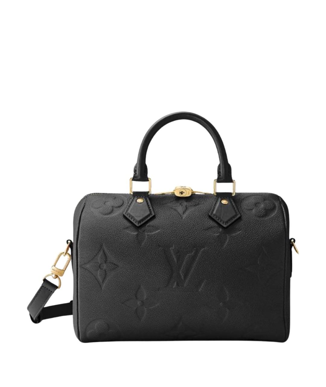 LOUIS VUITTON Черная кожаная сумка с короткими ручками, фото 1