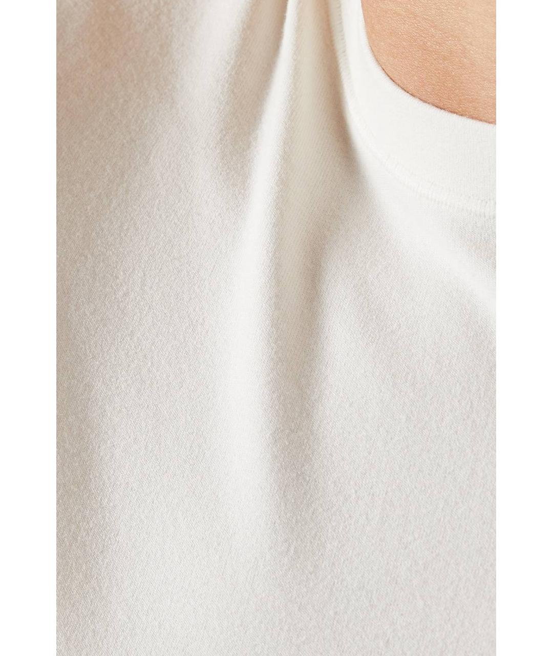SKIMS Белая хлопко-эластановая футболка, фото 2