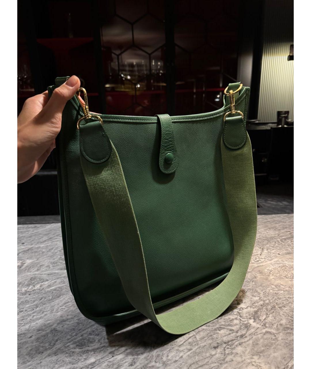 HERMES Зеленая кожаная сумка через плечо, фото 3
