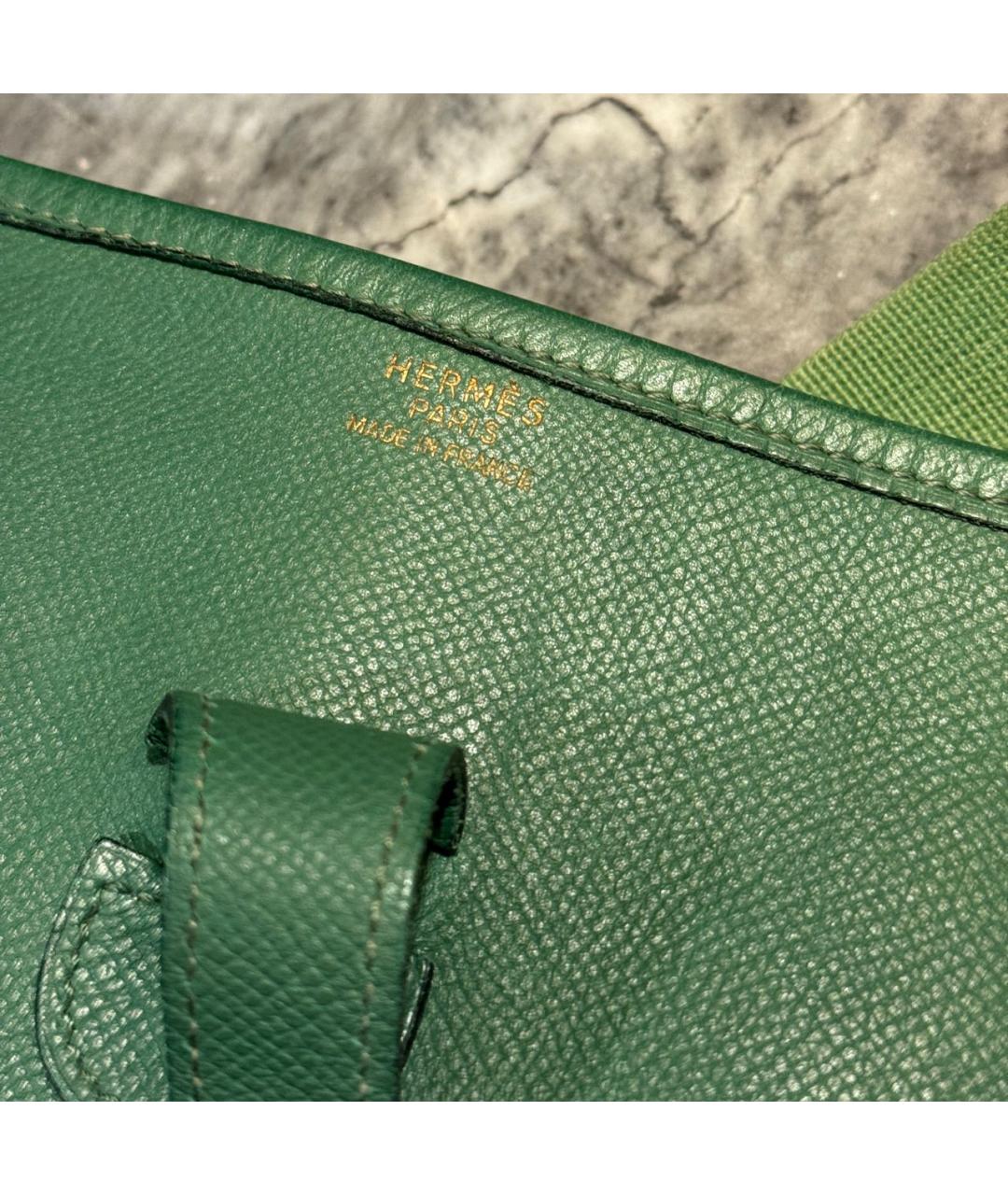 HERMES Зеленая кожаная сумка через плечо, фото 5