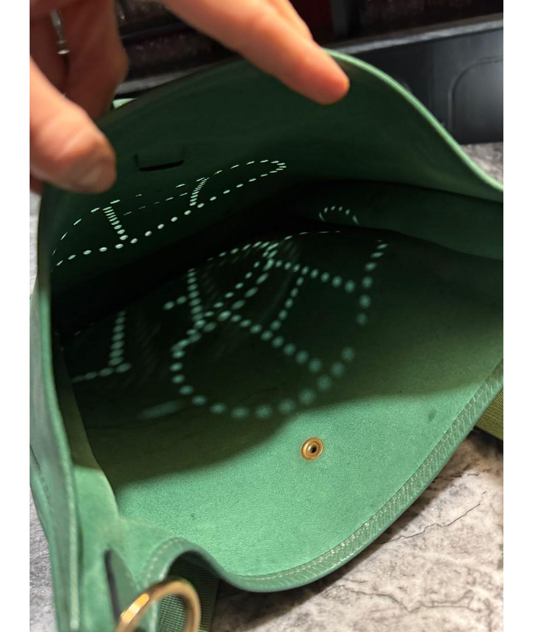 HERMES Зеленая кожаная сумка через плечо, фото 6