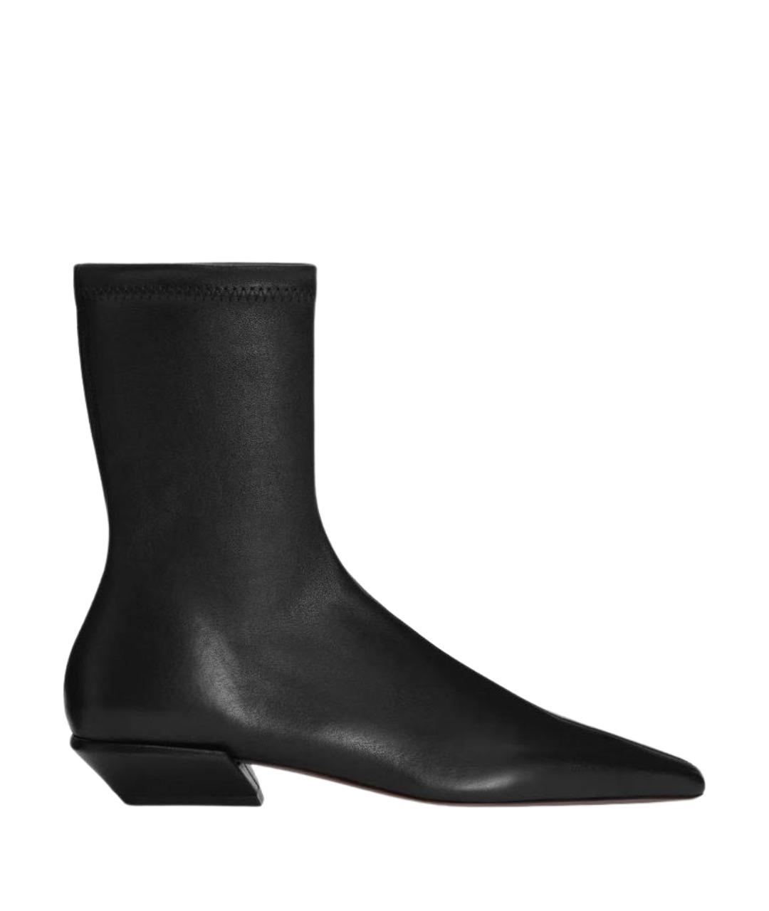 PARIS TEXAS Черные кожаные ботинки, фото 1
