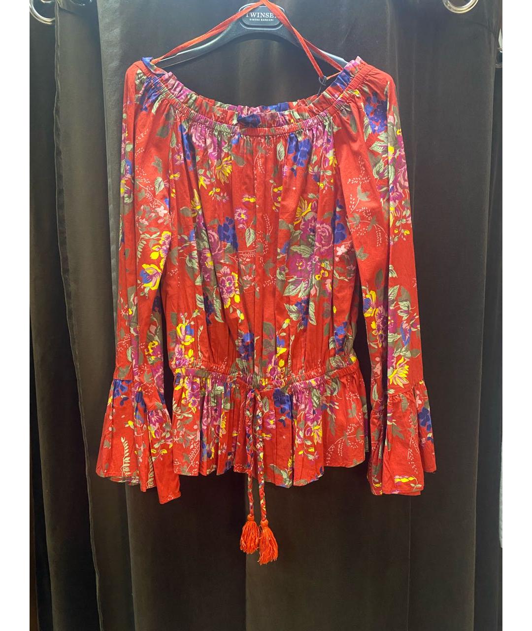 TWIN-SET Красная хлопковая блузы, фото 6