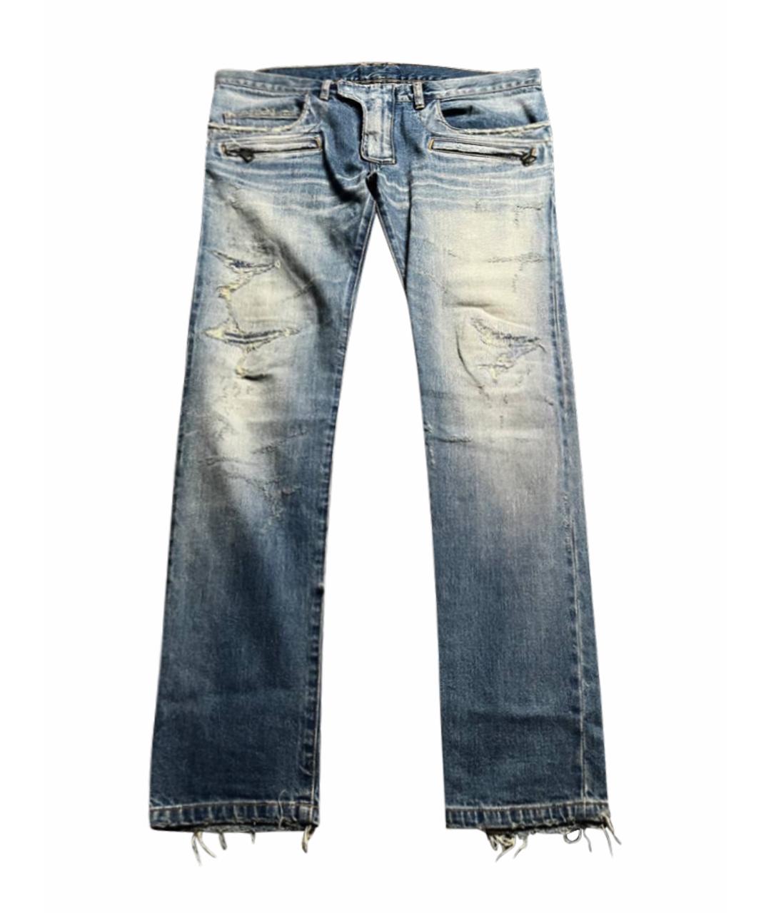 BALMAIN Голубые хлопковые джинсы скинни, фото 1