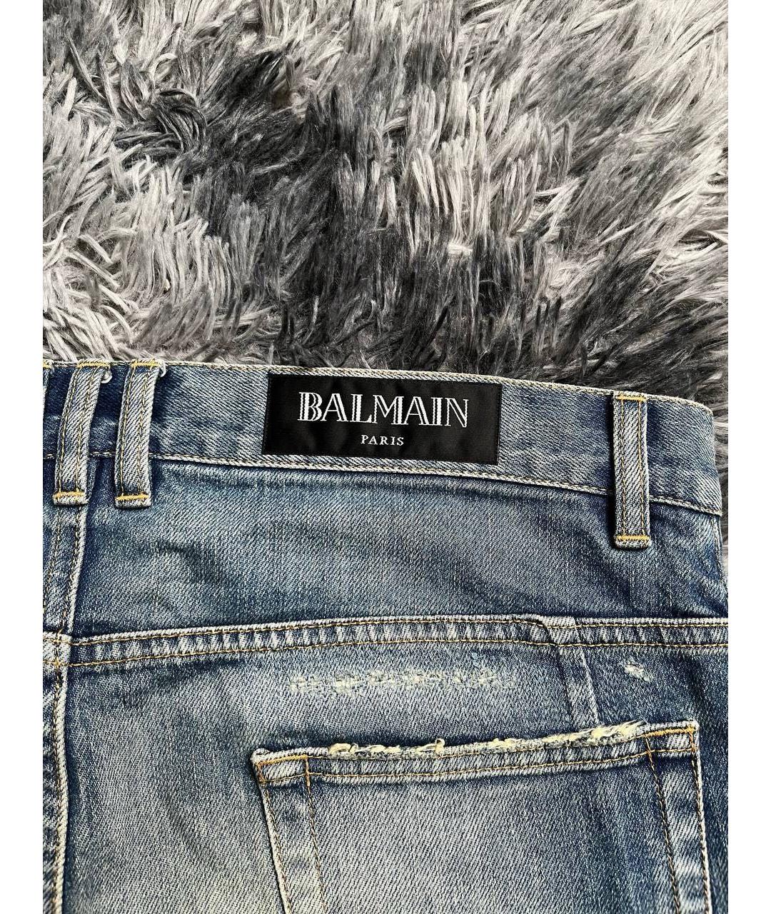 BALMAIN Голубые хлопковые джинсы скинни, фото 3