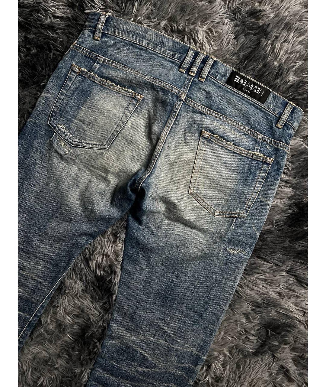 BALMAIN Голубые хлопковые джинсы скинни, фото 4