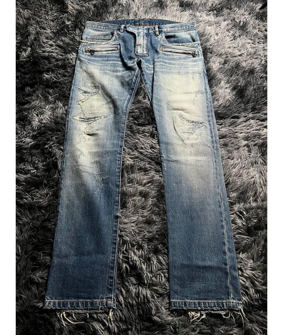 BALMAIN Голубые хлопковые джинсы скинни, фото 8