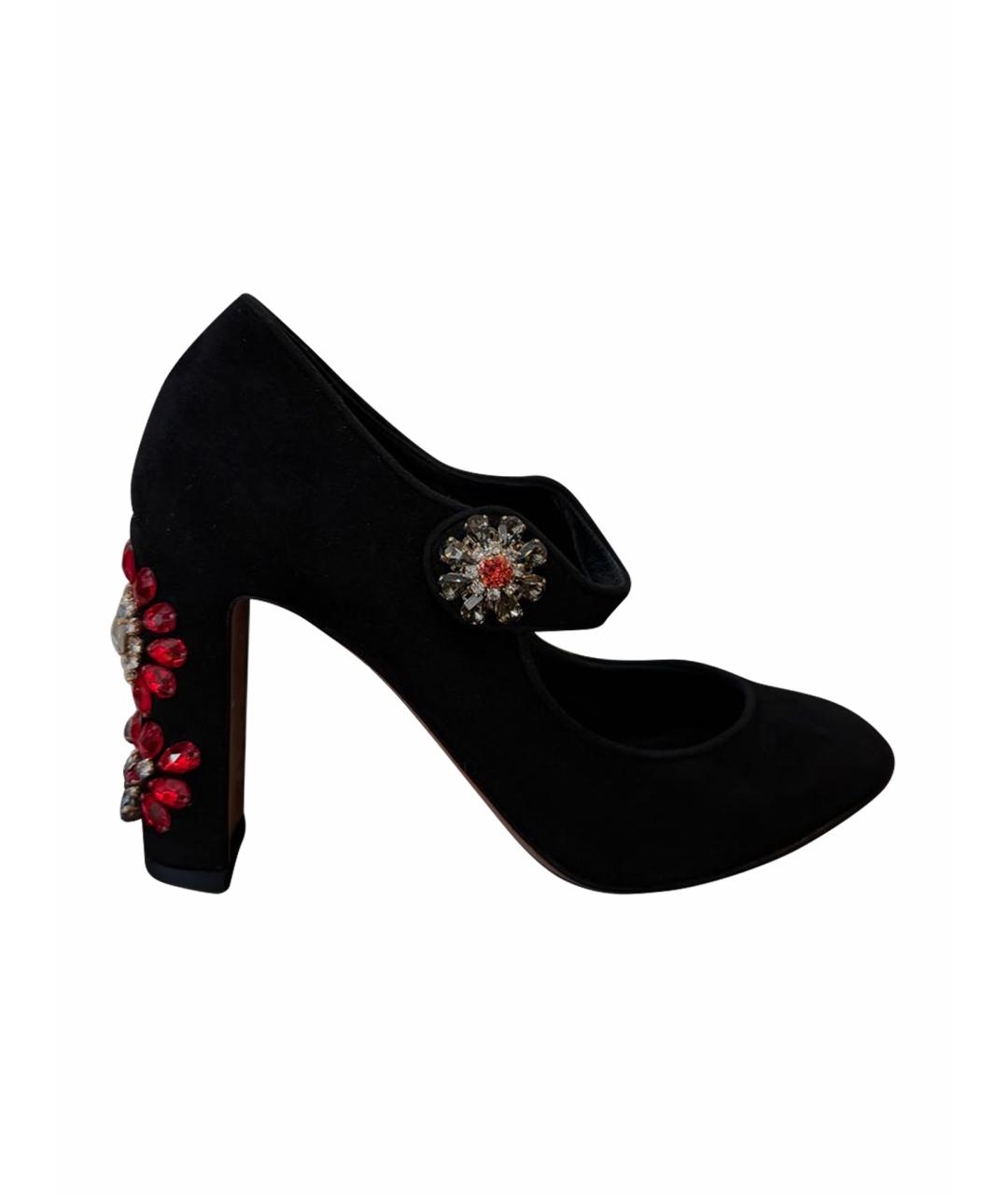 DOLCE&GABBANA Черные замшевые туфли, фото 1