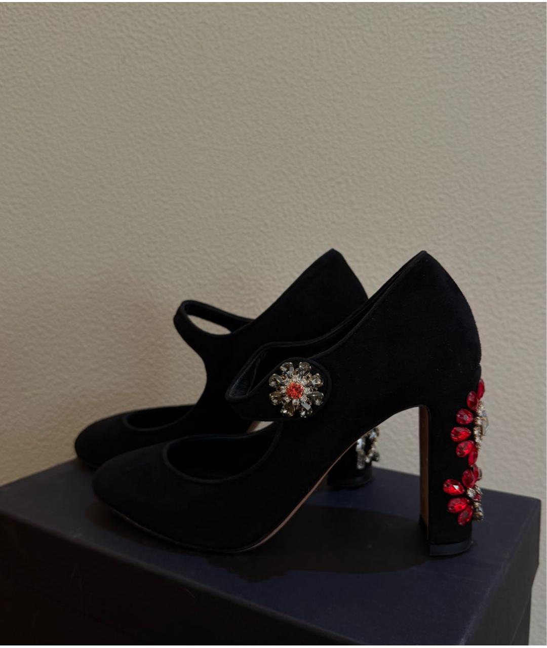 DOLCE&GABBANA Черные замшевые туфли, фото 5