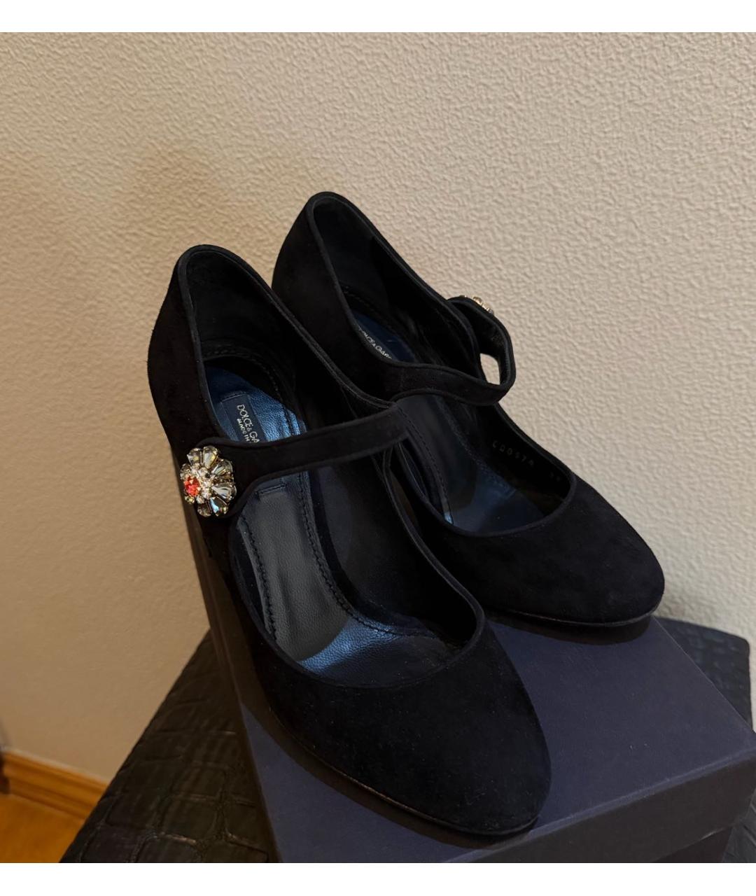 DOLCE&GABBANA Черные замшевые туфли, фото 2