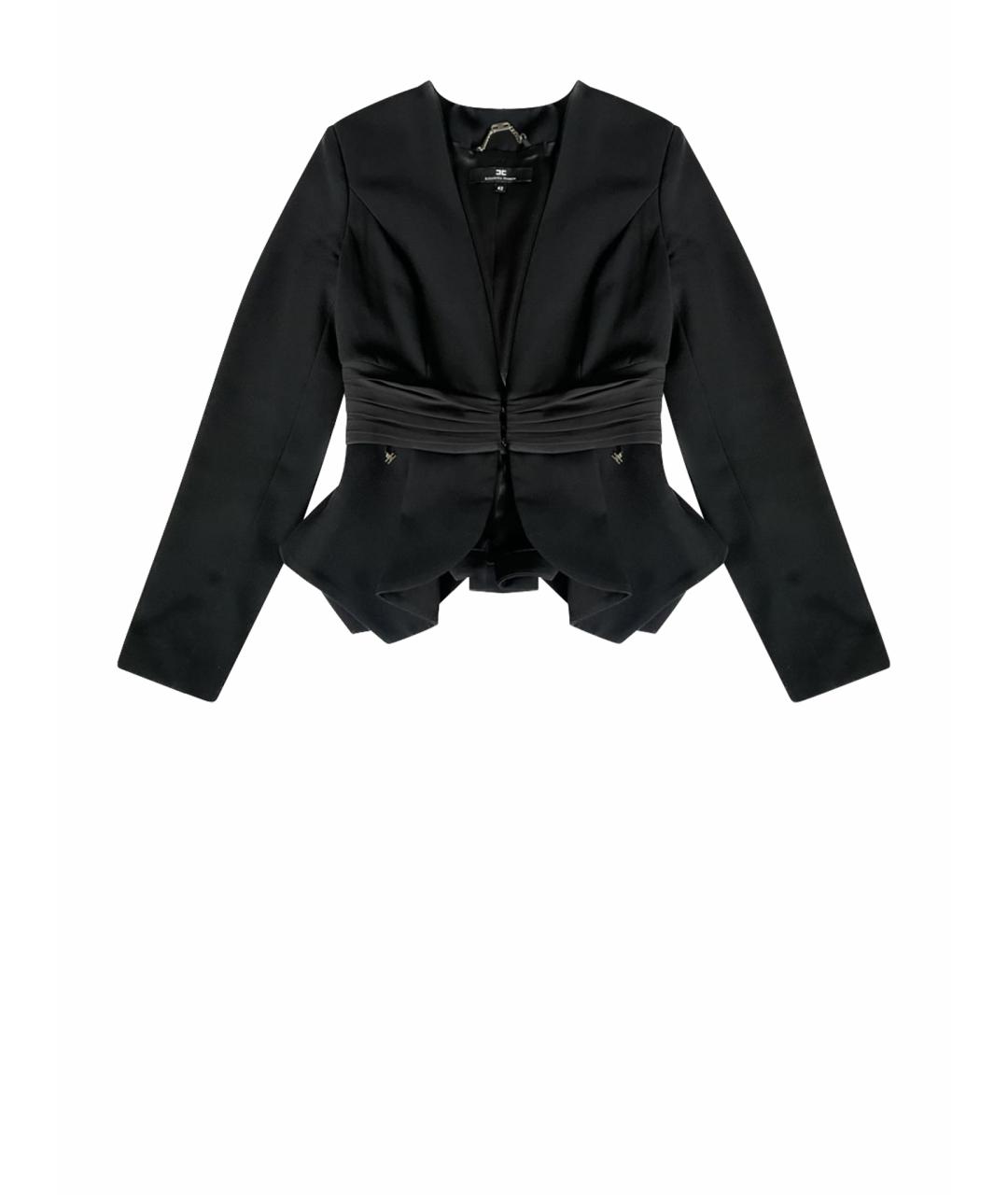 ELISABETTA FRANCHI Черный полиэстеровый жакет/пиджак, фото 1