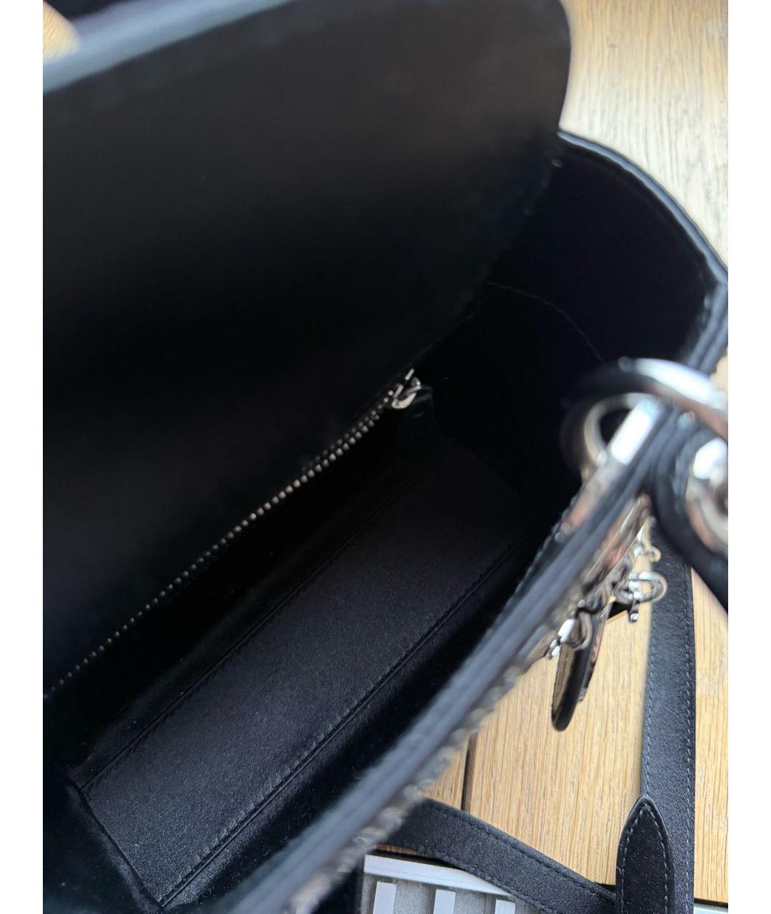 CHRISTIAN DIOR Черная шелковая сумка с короткими ручками, фото 4