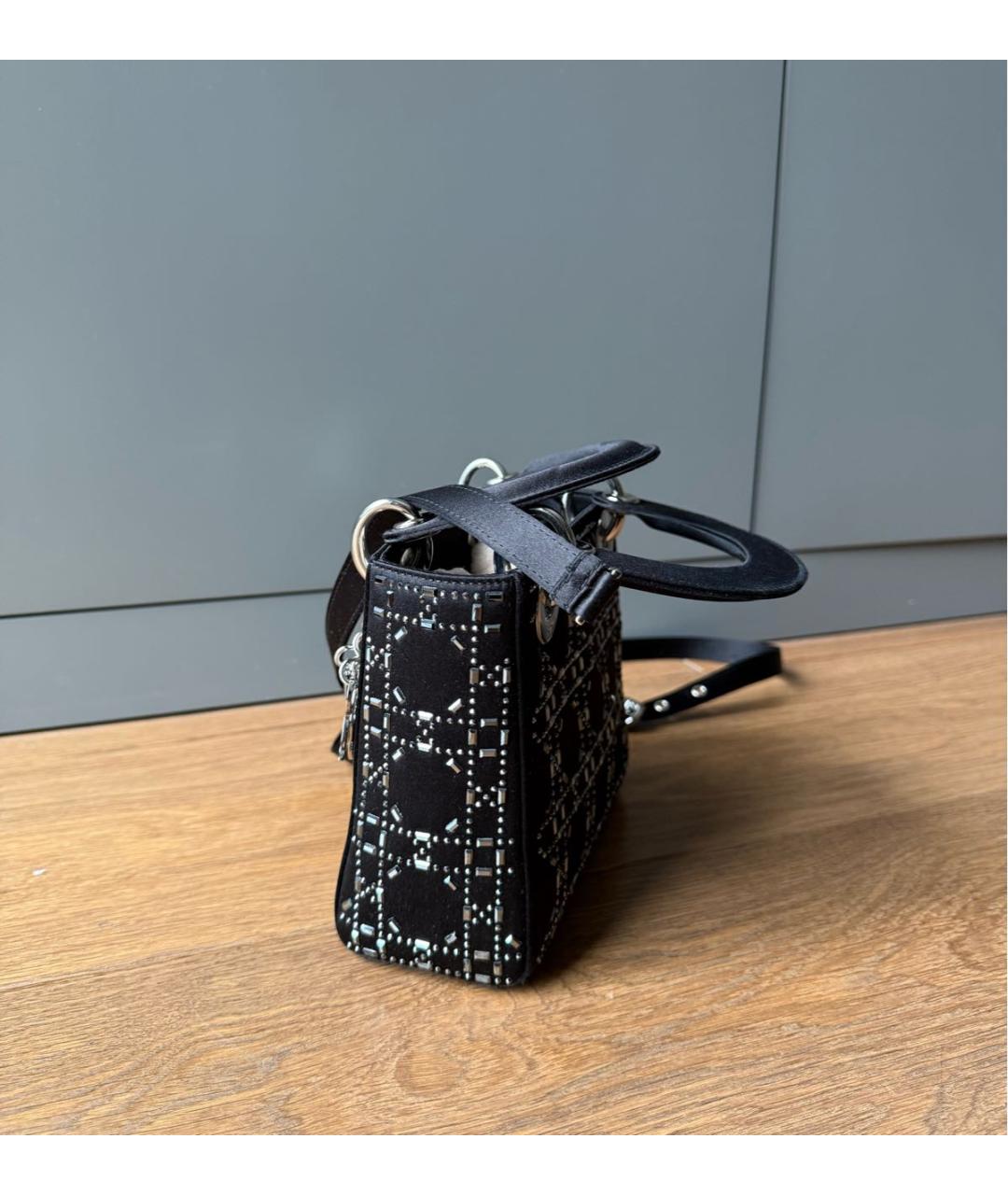 CHRISTIAN DIOR Черная шелковая сумка с короткими ручками, фото 2