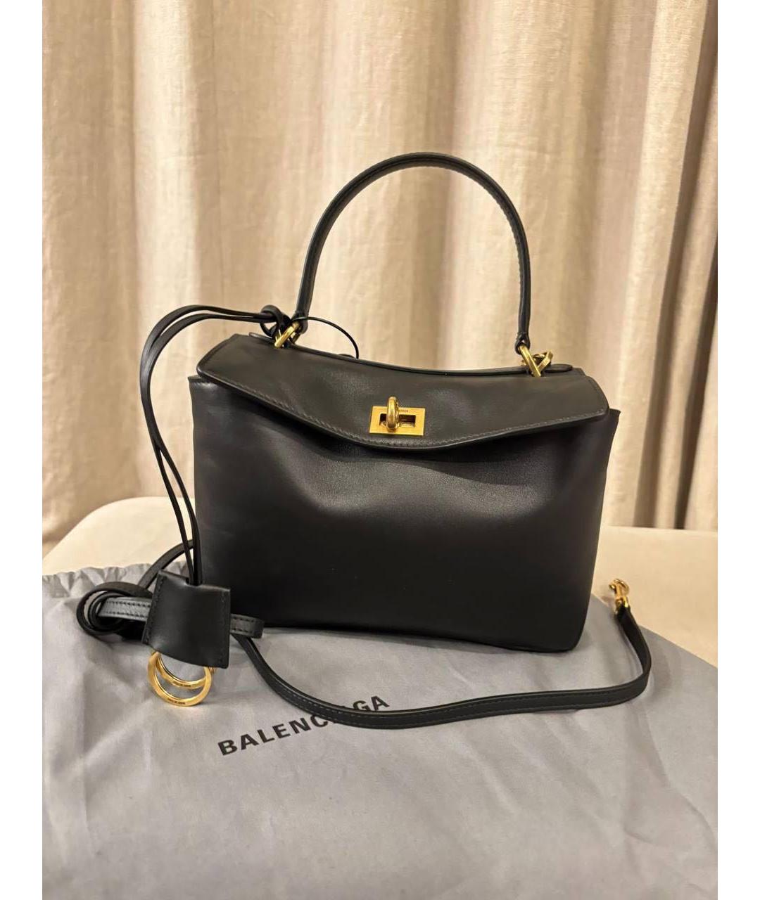 BALENCIAGA Черная кожаная сумка через плечо, фото 5