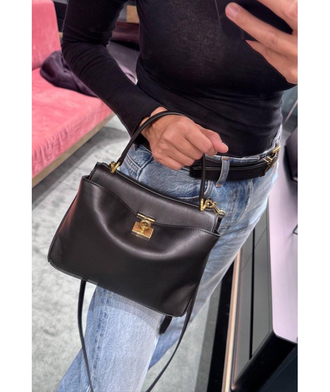 BALENCIAGA Черная кожаная сумка через плечо, фото 2