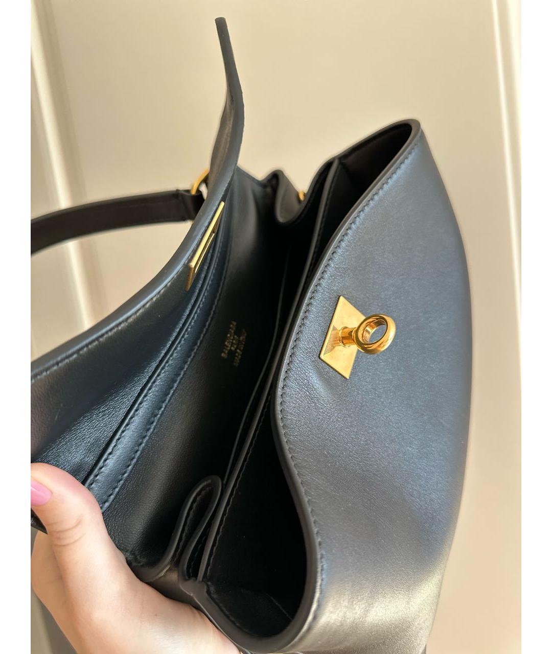 BALENCIAGA Черная кожаная сумка через плечо, фото 4