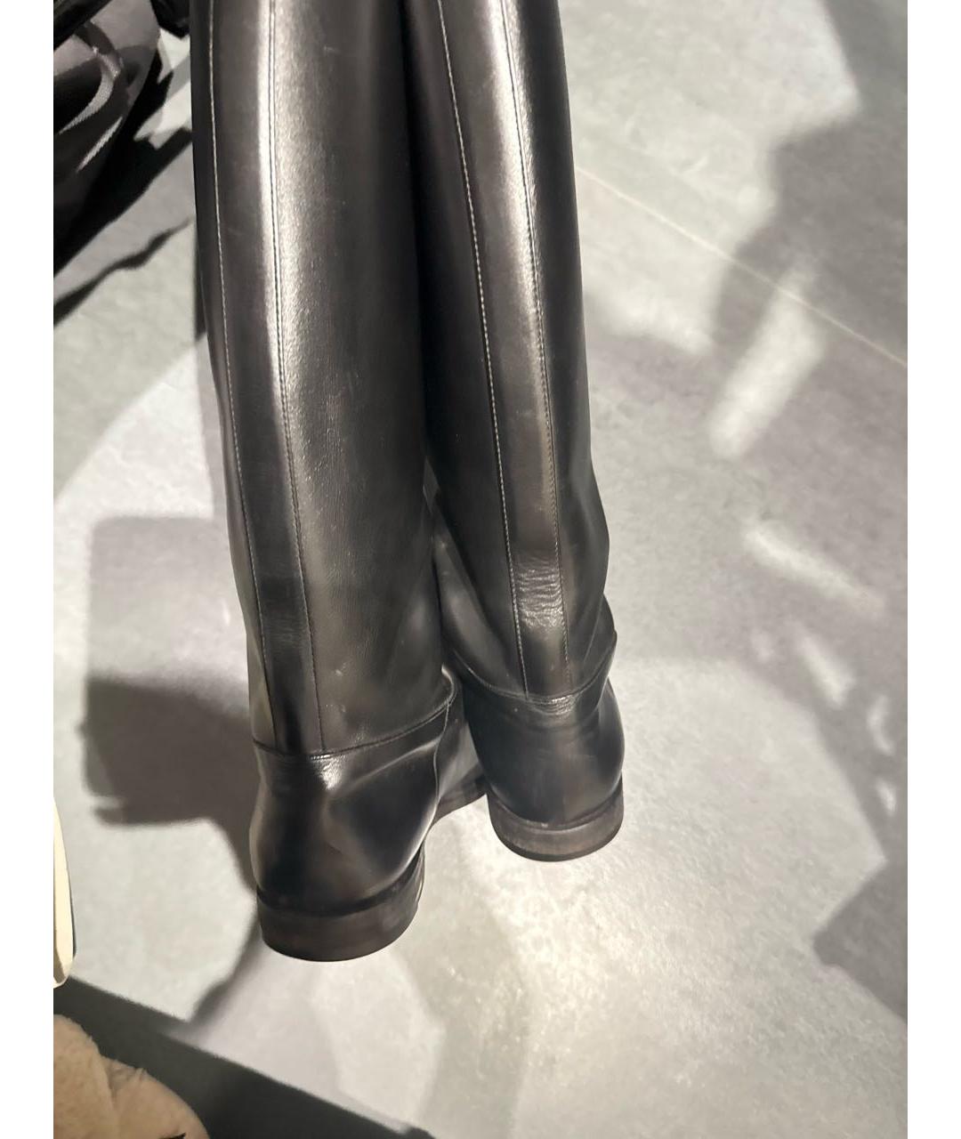 LOUIS VUITTON Черные кожаные сапоги, фото 4
