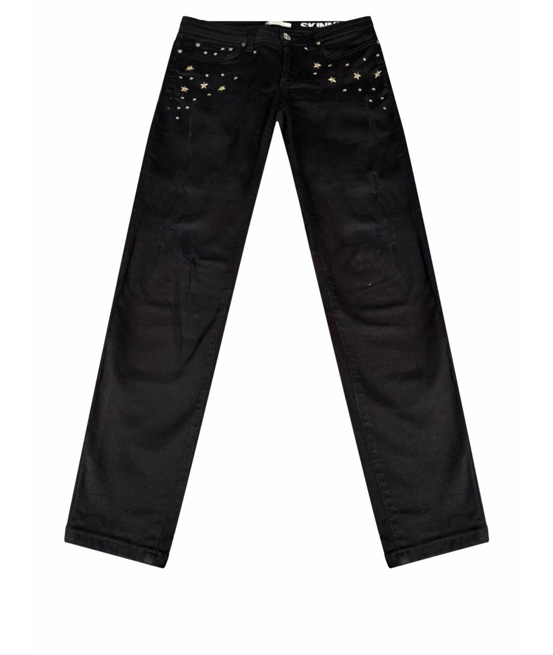 VERSACE Черные хлопковые джинсы скинни, фото 1